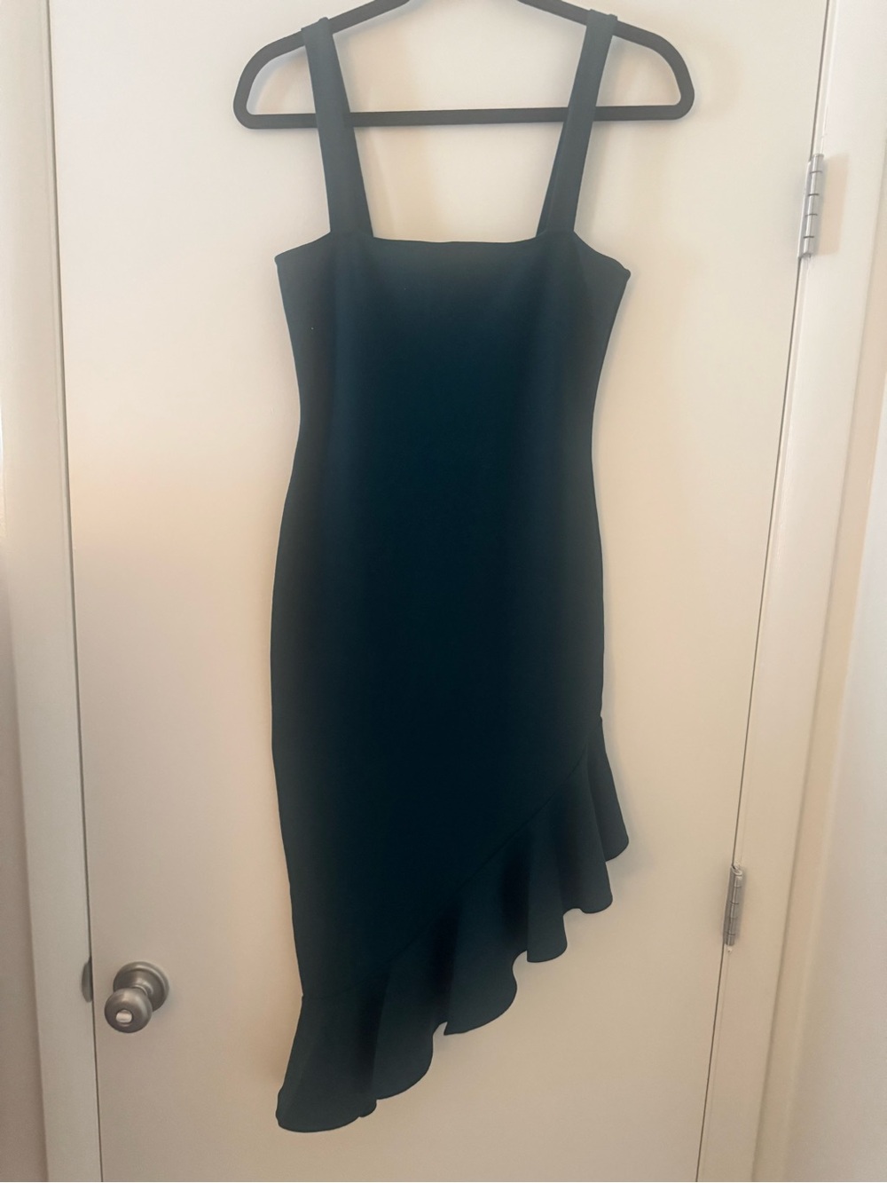Privacy Please Green Asymmetrical Ruffle Dress